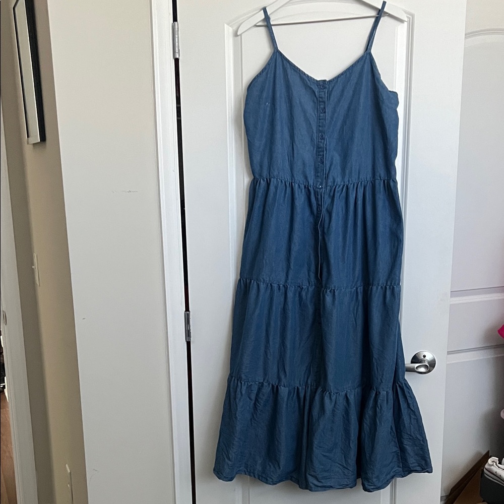 Blue Sleeveless Maxi Dress
